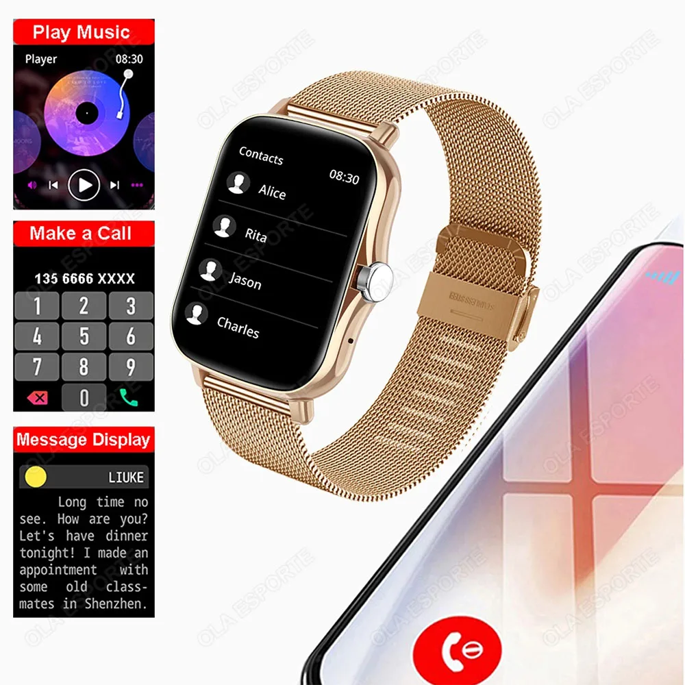 2024 New Smart Watch Men Women Gifts 1.83\'\' Full Touch Screen Sport Fitness Tracker Smartwatch BT Call Digital smarthwhatch 2024