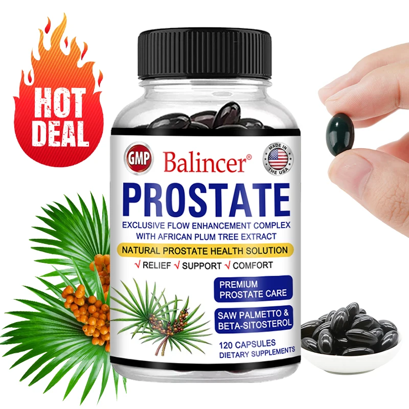 Balincer Saw Palmetto Sitosterol Capsules for Men's Prostate Health, Men's Health, Urinary Tract Health