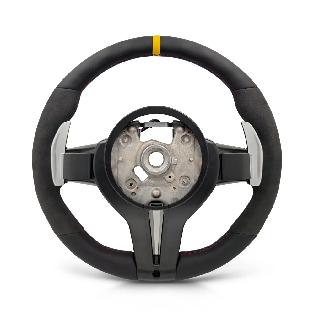 نصف الكانتارا عجلة القيادة لسيارات BMW M Volante Lekrad الأصفر F10 F11 F20 F21 F22 F25 F30 F31 F32 F33 F34 F36 F1 F06 F07 F12 F13