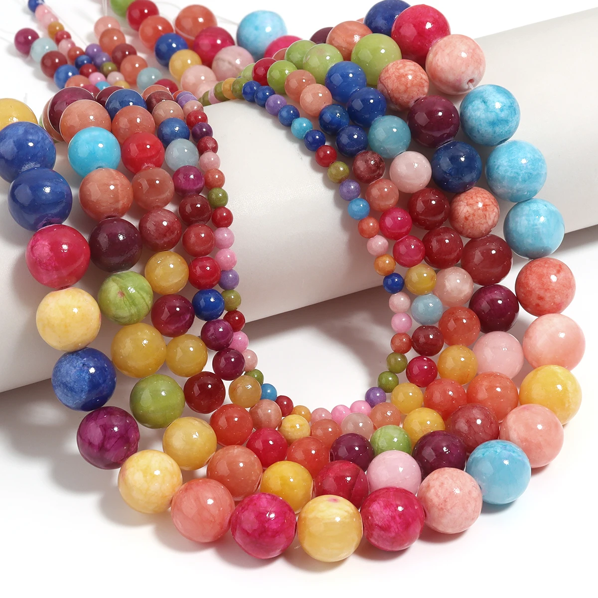 4/6/8/10/12mm Mixed Color Natural Stone Round Beads Smooth Gemstone Spacer Beads for Jewelry Making DIY Bracelet image 5