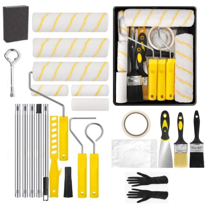 bmby-nouveau-kit-de-rouleaux-a-peinture-de-9-pouces-kit-d'outils-de-peinture-murale-inclus