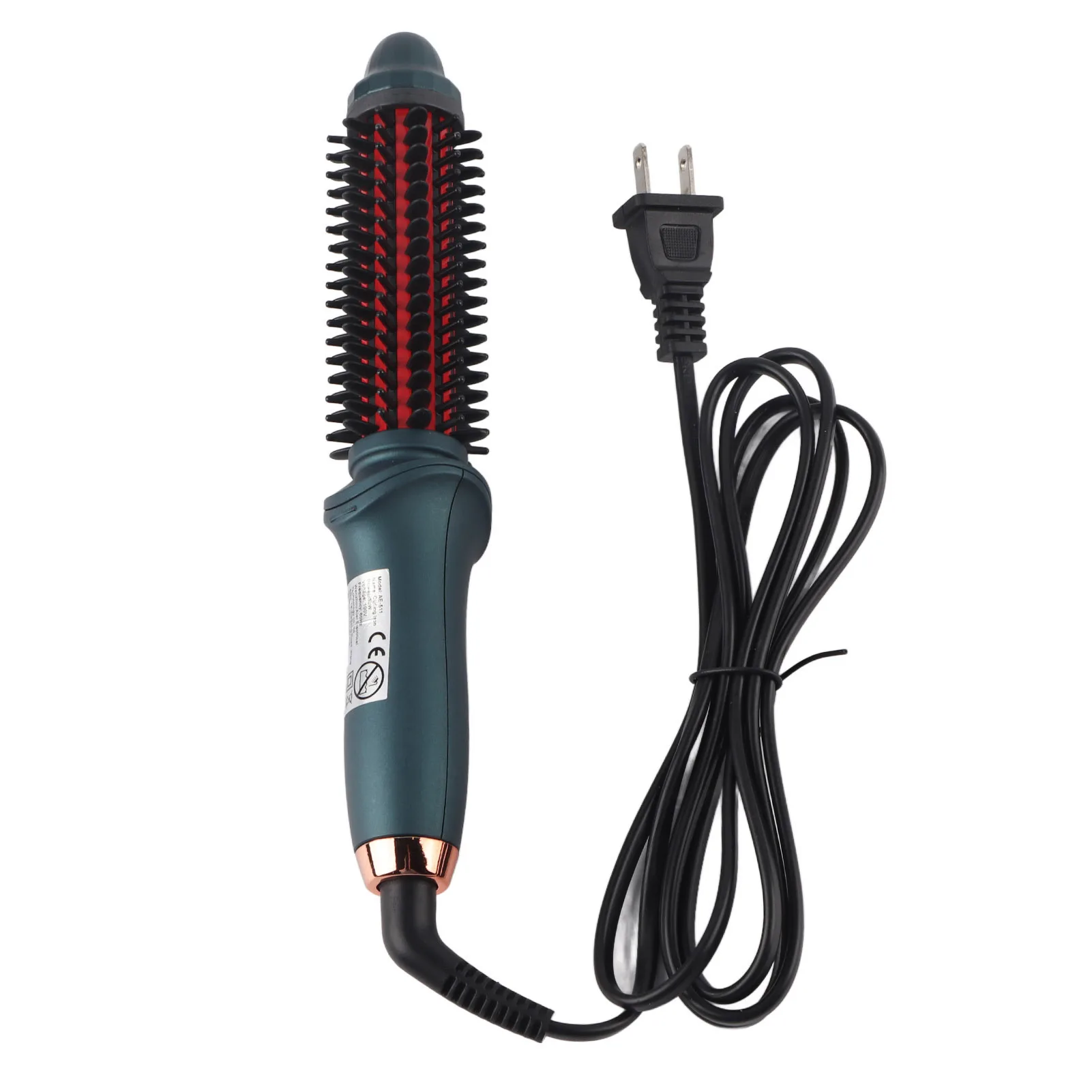 Curling Brush 2 In 1 Curling Brush Straight Curly Hair Dual Purpose Green Portable Thermostatic Electric Hair Brush US Plug 110V