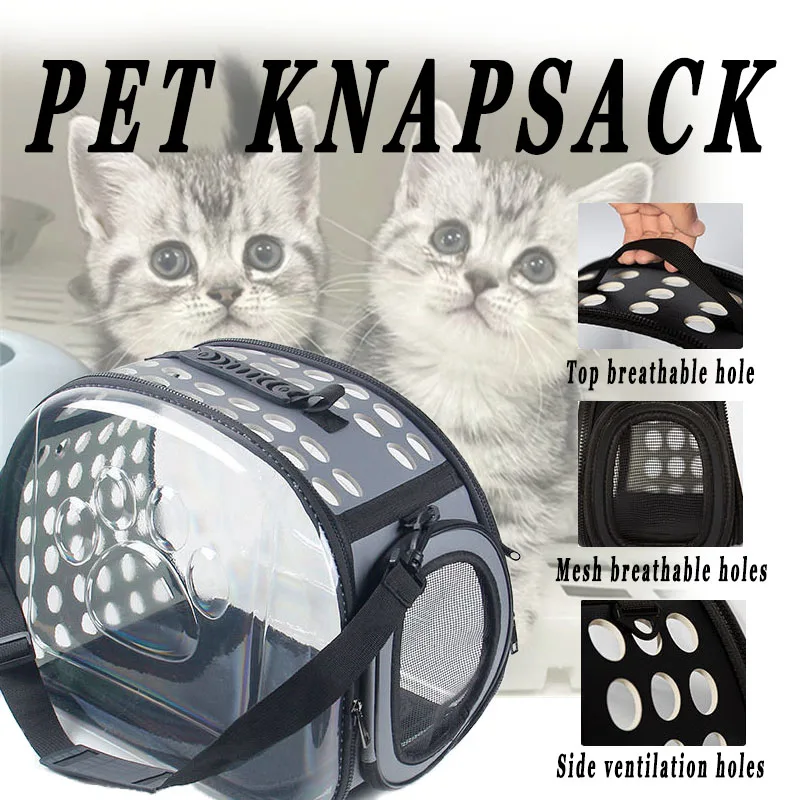 Pet Shoulder Crossbody Bag Cats Carrier Bag Tote Travel Capsule Pets Transparent Backpack Cat Cage Transport Breathable Portable