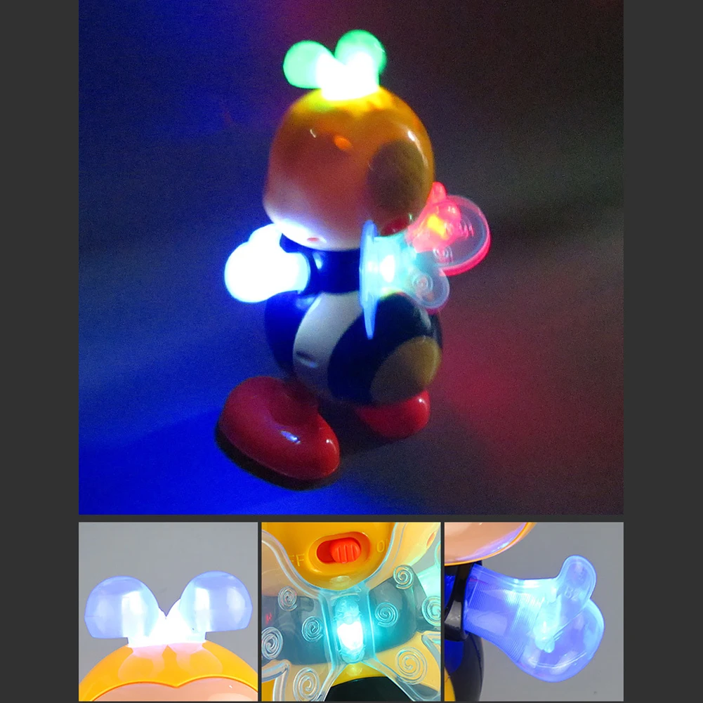 Elektrisch dansend bijenspeelgoed met muziek en verlichting Cartoon Swingende bijenspeelgoed Interactief babybijenspeelgoed Educatief speelgoed Jongens Gils Kid Gift