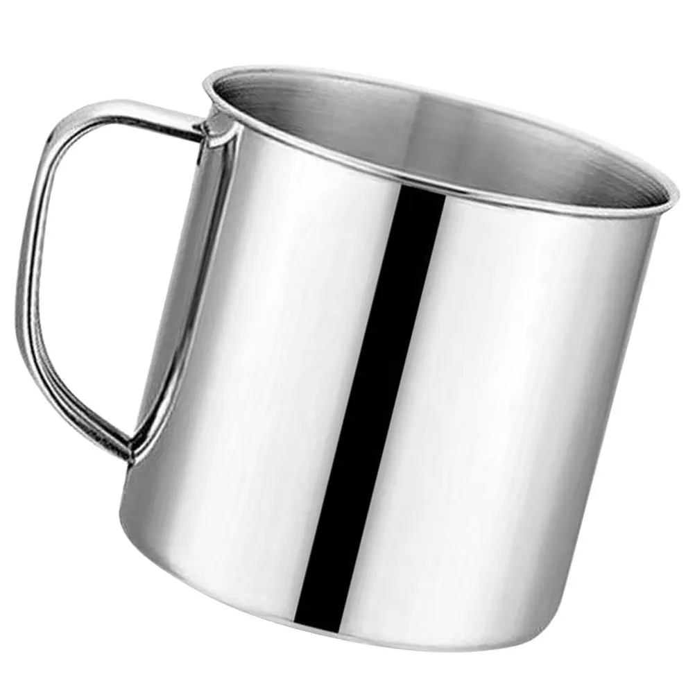 

Stainless Steel Kids Water Cup 300Ml Smooth Edges No Burrs Safe Grip Anti-Fall Camping Mug Portable Soup Coffee Cup For