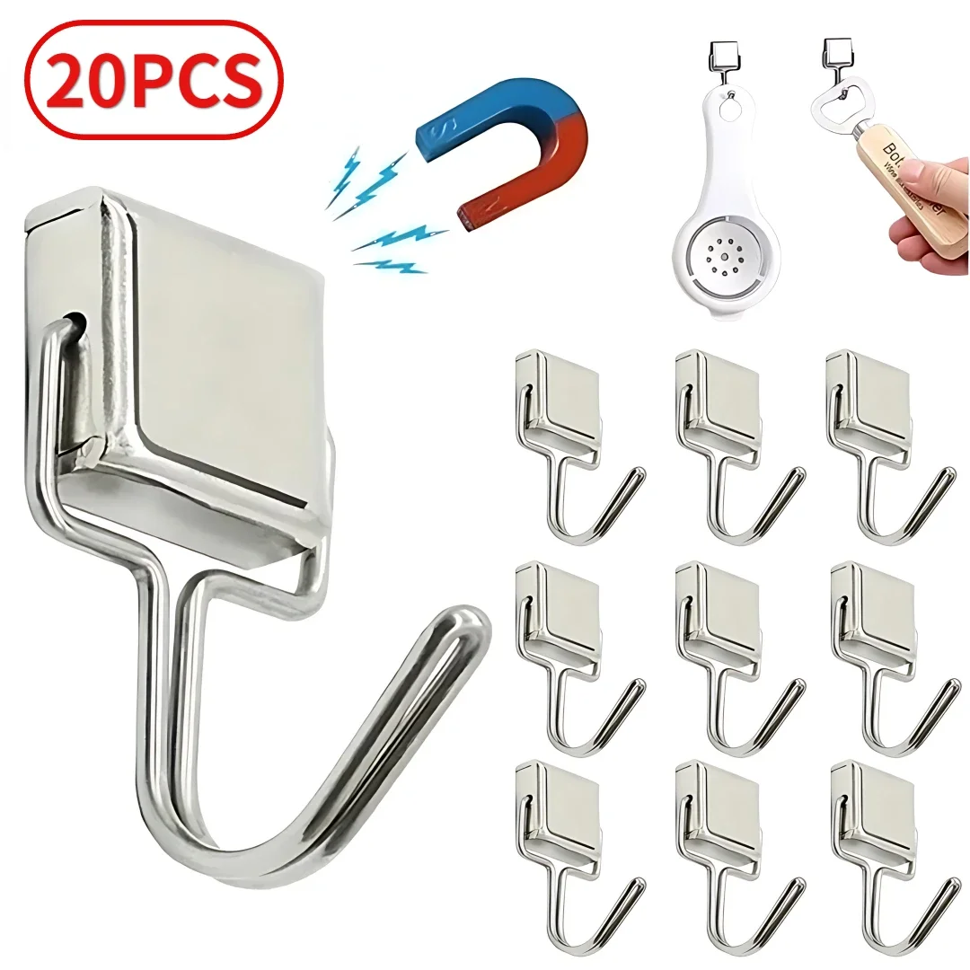 30PCS Strong Magnetic Hooks Multi-Purpose Storage Hooks Home Kitchen Bar Storage Hooks Key Storage Hooks Bathroom Hangers