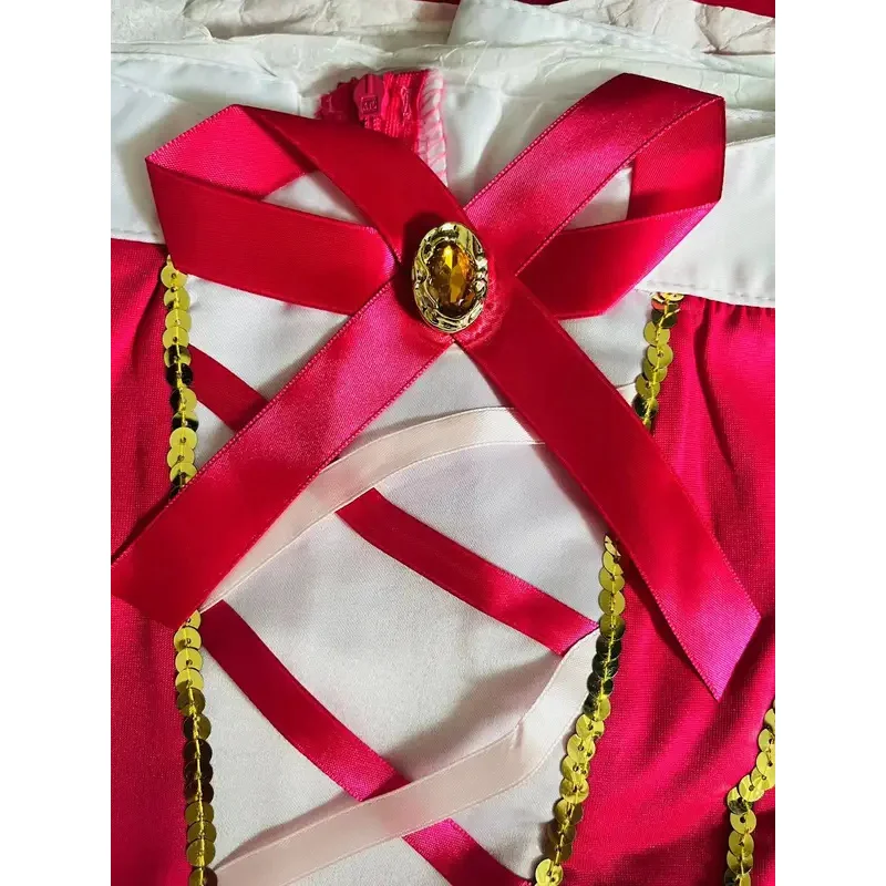 ชุดแต่งกายสำหรับผู้ใหญ่ชุดเดรสแฟนซีสำหรับงานปาร์ตี้ฮาโลวีนชุดเจ้าหญิงออโรราสำหรับเจ้าหญิงนิทราสีชมพูแบบหรูหรา