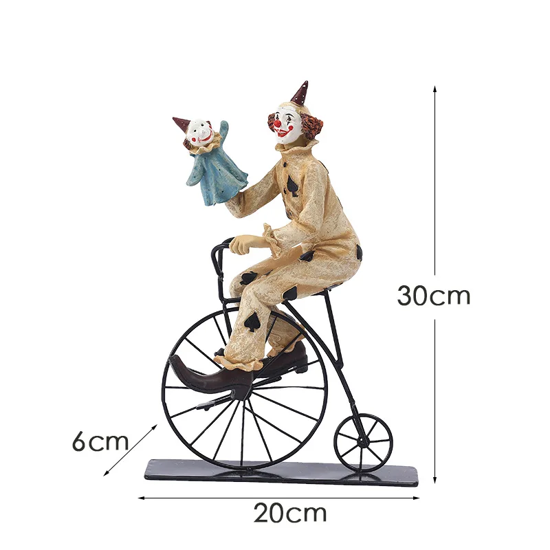 Nordic circus clown figure decoration home creative decoration desktop living room entrance foreign trade resin crafts