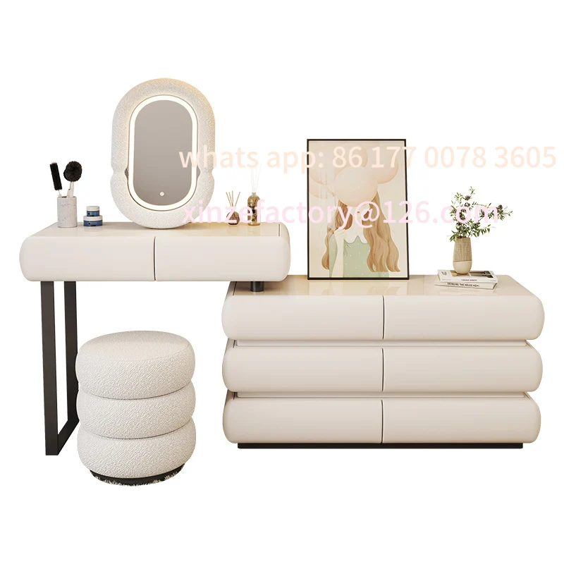 

Customizable modern minimalist style bedroom advanced light luxurymakeup desk bedroom furniture Solid wood dresser chest makeup
