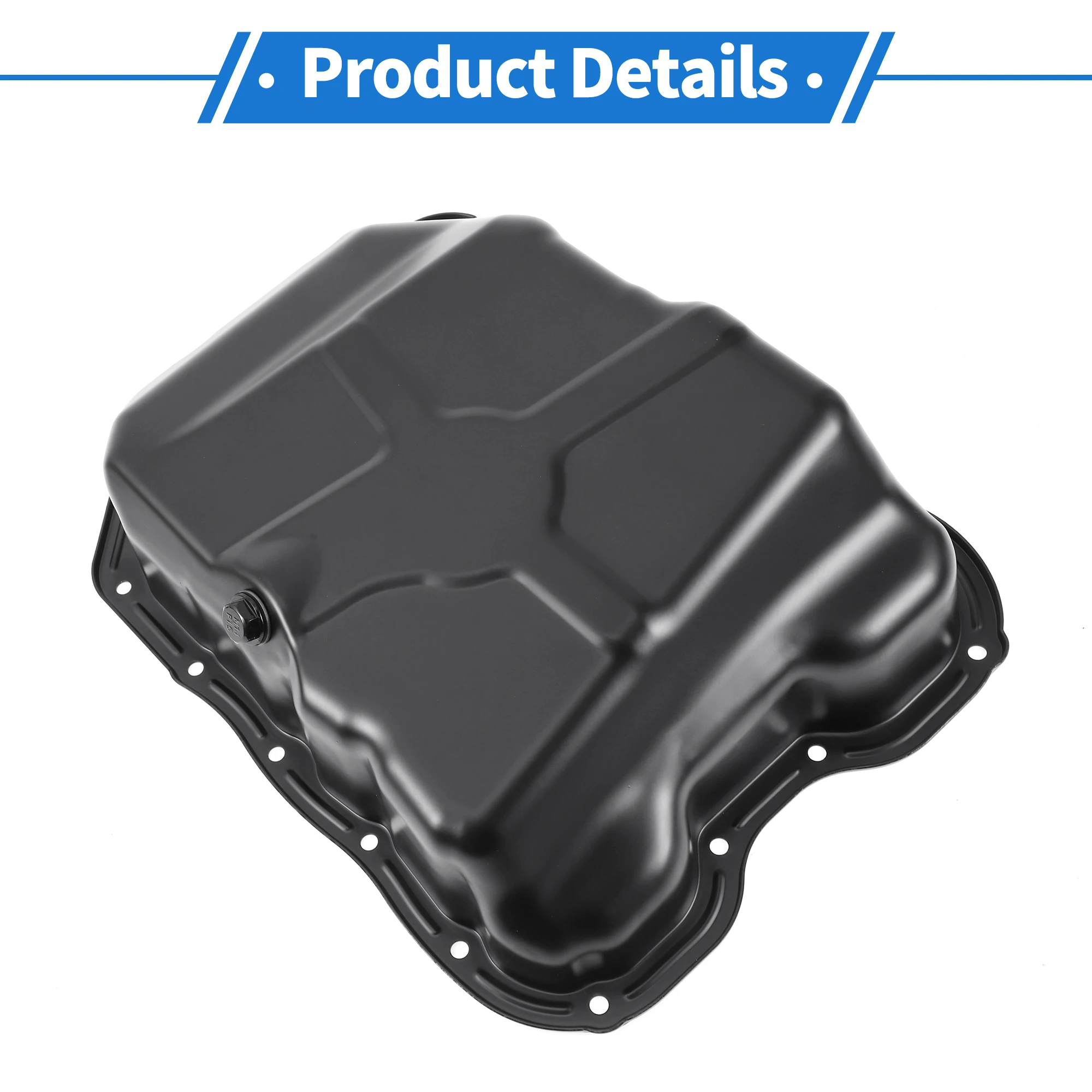 

UXCELL No.4884665AE Engine Oil Pan Oil Pan Sump Transmission Oil Pan for Chrysler 200 2011-2014 Iron Black