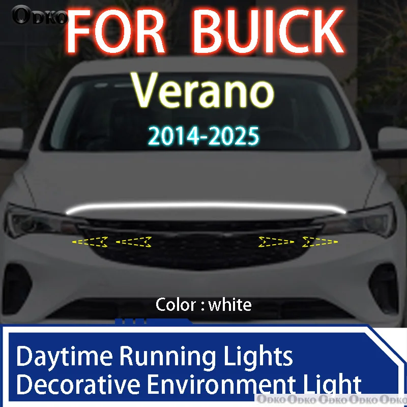 

ДЛЯ BUICK Verano 2014-2025 Новое обновление светодиодных дневных ходовых огней сканирования капота автомобиля DRL направляющая декоративная лампа окружающего света 12 В