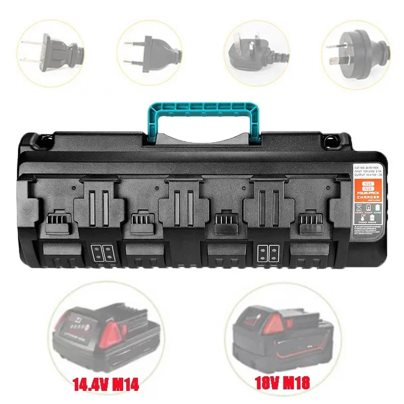 4 Port Li-Ion Batterie Ladegerät Für Makita Für Bosch Für Dewalt Für Milwaukee 14,4 V 18 V 20 V DC18SF DCB104 BS1418 BL1830 AL1860