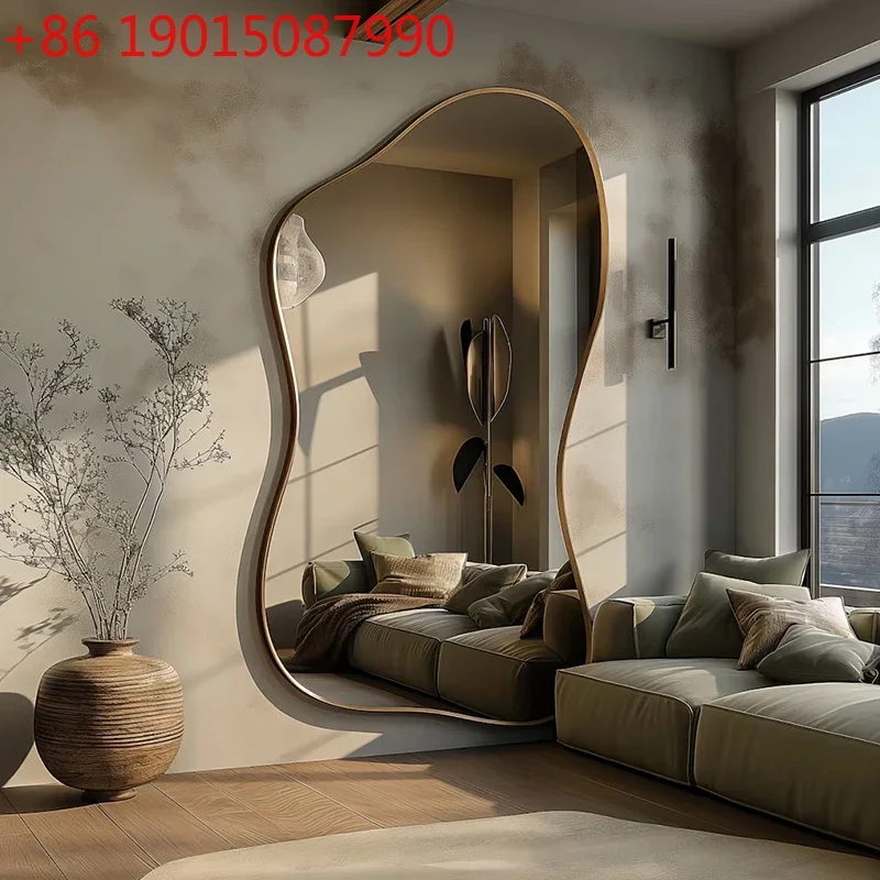 Large Size Full Body Mirror Standing Art Wall Luxury Irregular Frame Accent Unique Mirror Xenomorph Espelhos Trendy Furniture
