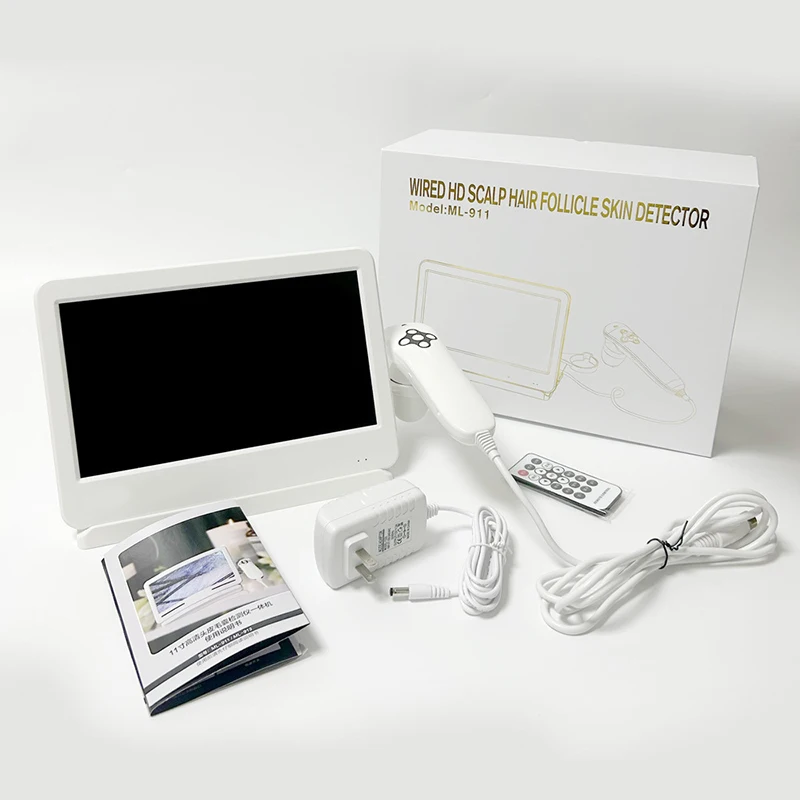 10 inch HD Display Professional Skin Analyzer 50X/200X Magnifying Scalp Test Device Pore Magnifier Hair Follicle Scalp Detector