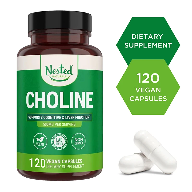 Choline Bitartrate 500mg - Helps with Brain Health, Cognition, Memory, Development and Growth, Liver Health, Fat Metabolism