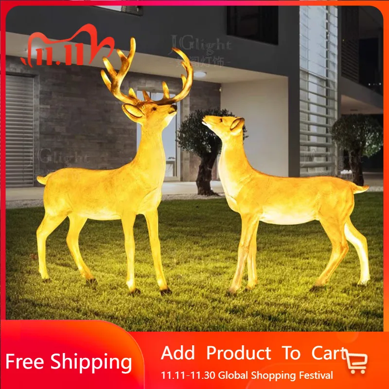 거리 동물 조명 조경 트렌디한 조각상 마당 독특한 디스플레이 고급 야외 조명 모던 루체 지아르디노 홈 데코레이션