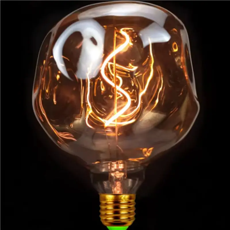 ABUG-2X E27 Vintage Led Bulb 4W 110V Dimmable Special Shaped Big Stone Bulb Festival Events Decorative Bulb Gold