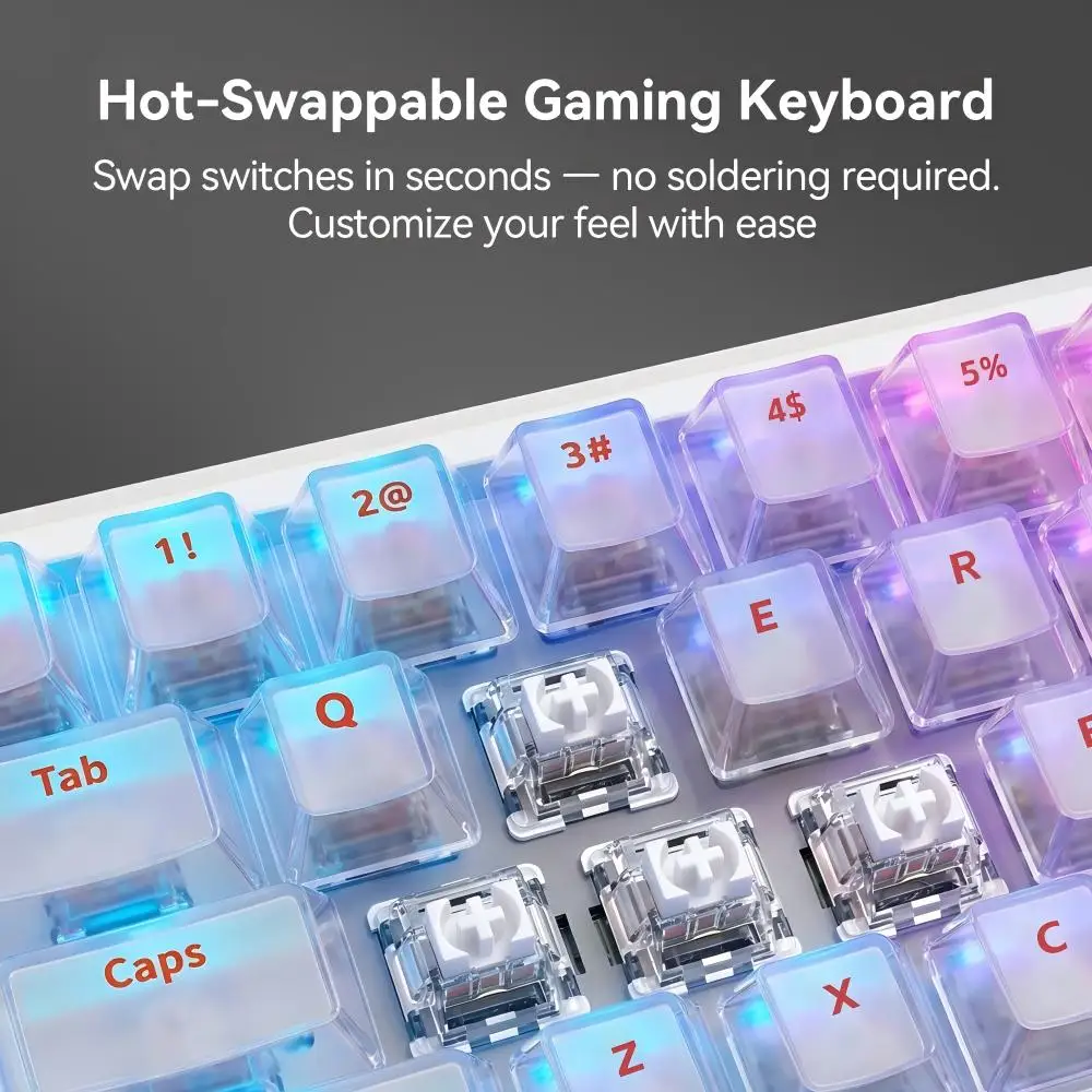 DarkBeacon Flux 68 HE Magnetic Gaming Keyboard 65% Wired RGB Hot-Swappable Keyboards US Russian ANSI Layout for Laptop PC Gamer