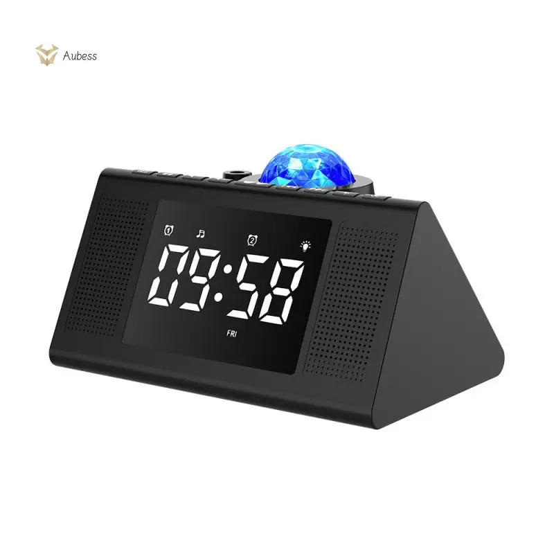 Desk Clock Multifunction Night Light Projection Calendar Lamp Built-in Bt Music Sky Projector Projector Lamp