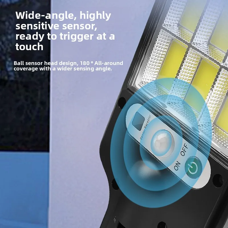 Solar Wall Light for Home, LED Smart Remote-controlled Street Light with Outdoor Motion Sensor for Courtyard