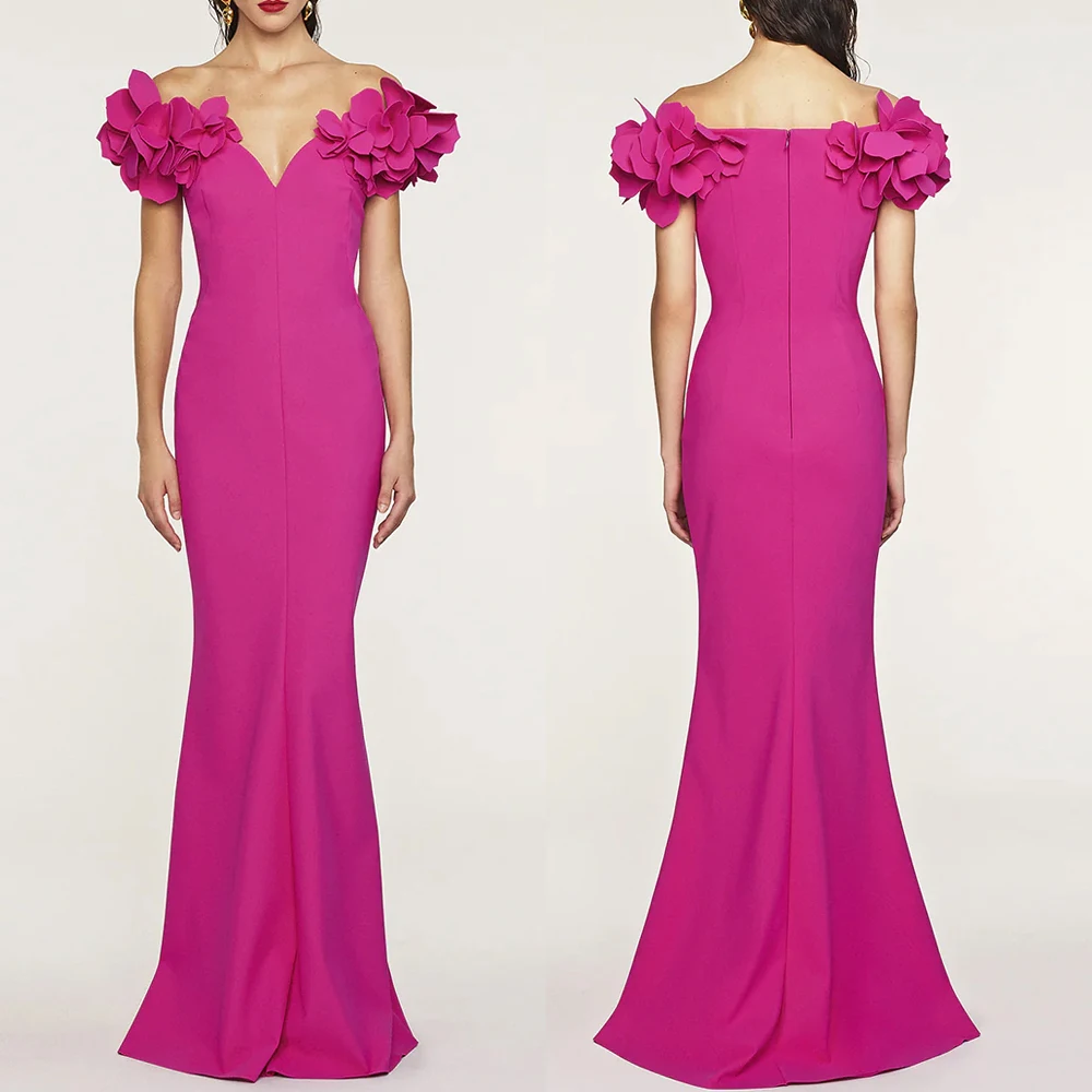 

Customized Off-the-shoulder Jersey Dress A-Line Evening Dresses Occasion Formal Exquisite High Quality Prom Party Gowns Women