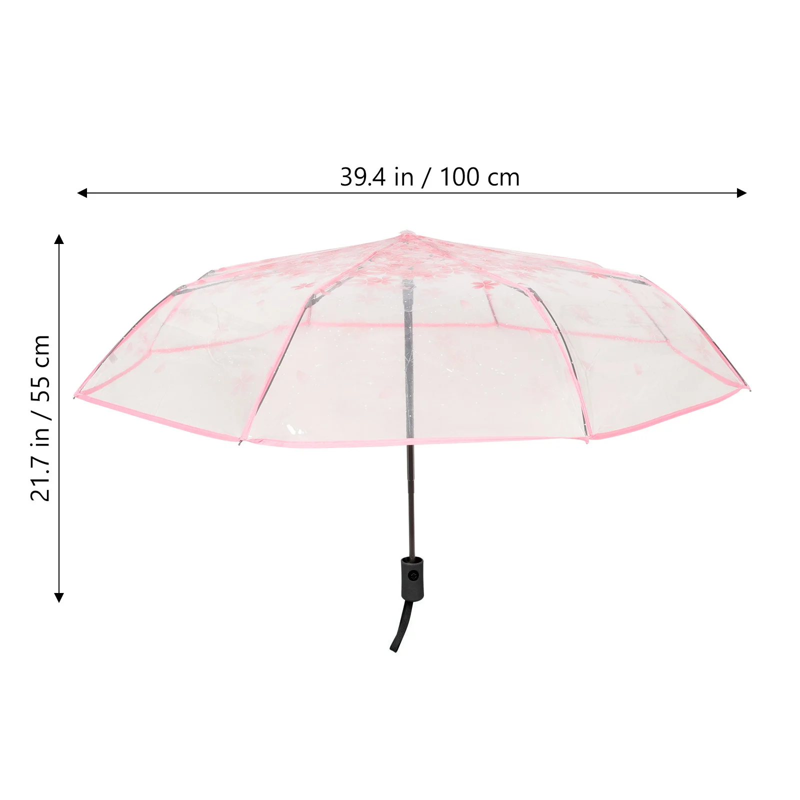 

Transparent Cherry Blossom Foldable Compact Automatic Rain Sun Umbrella Lightweight Portable Travel Windproof Umbrella