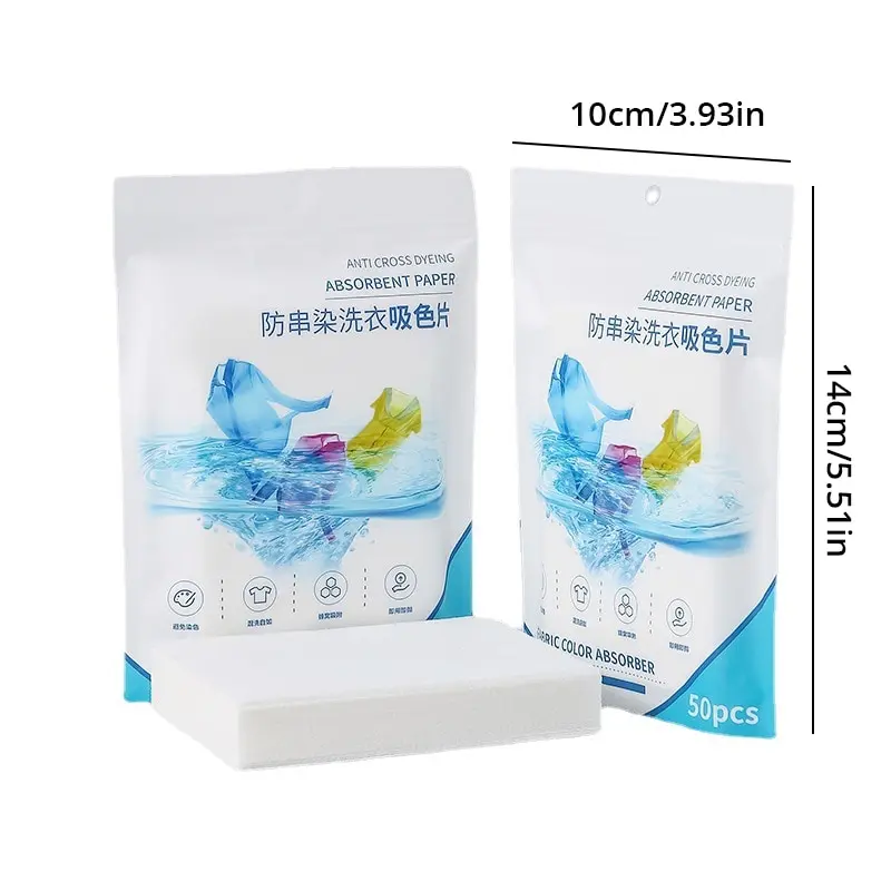 50 PCS/Bag Laundry Tablets Laundry Paper Anti-Staining Clothes Sheets Anti-String Mixing Color Absorption Washing Accessories