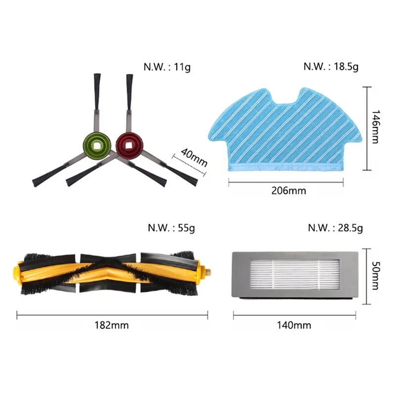 For Ecovacs Debot OZMO 900 905 DN55 Robotic Vacuum Cleaner Replacement Main Side Brush HEPA Filter Mop Cloths