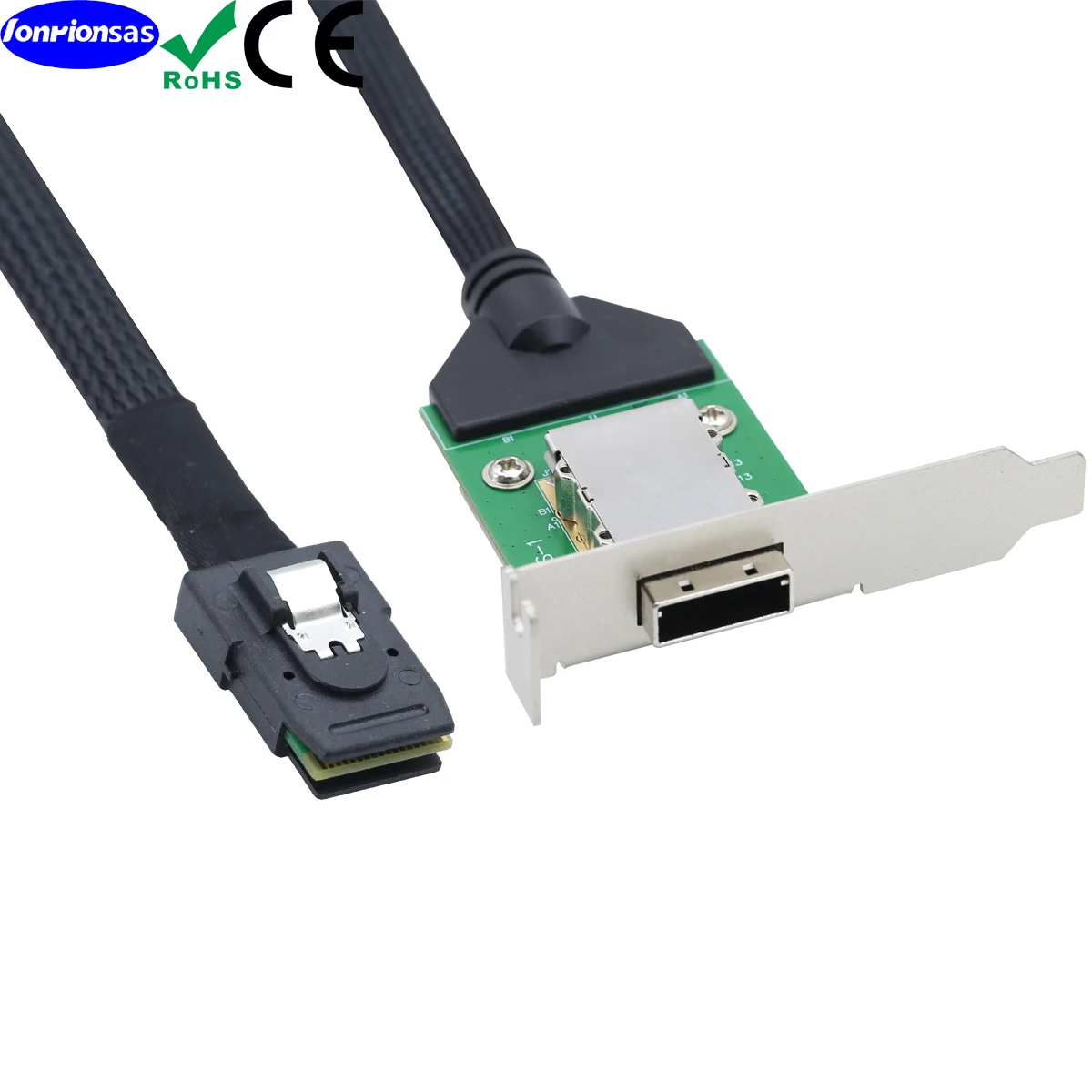 LONRIONSAS#Internal HD Mini SAS SFF-8087 Host  to SAS 8088 female with Low Profile Bracket  Connect to Hard Drive adapter cable