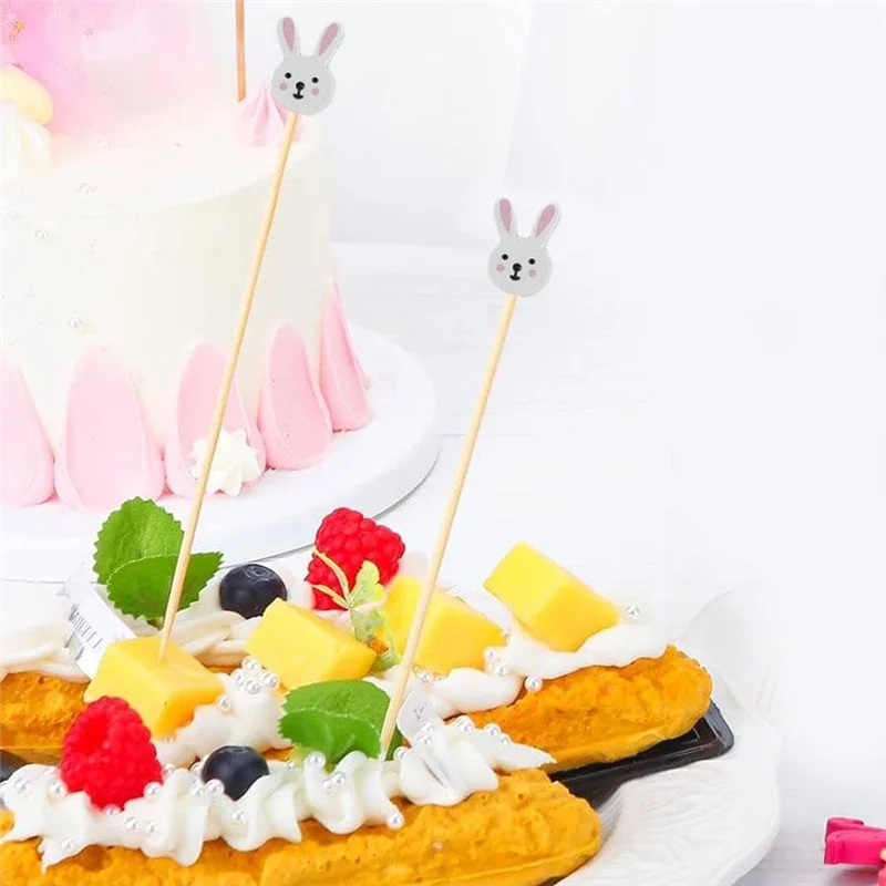 Palillos de dientes de cóctel ABHU, palillos de dientes decorativos de madera para aperitivos, suministros para fiestas, palillos de dientes duraderos para bebidas