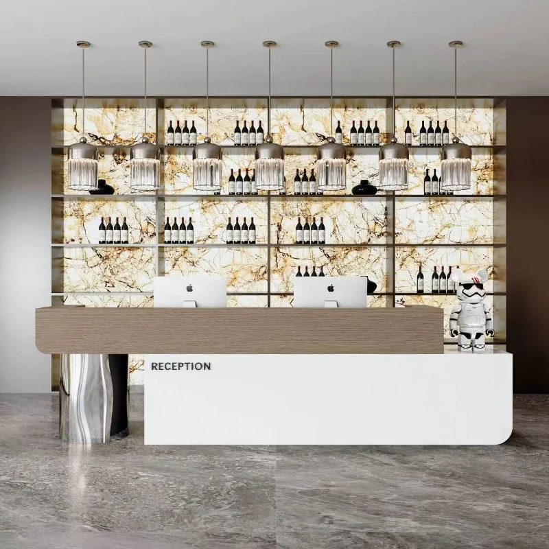 Nordic Creative Reception Desk Modern Clothing Store Cashier Counter Training Institution Medical Beauty Office Furniture FYRD