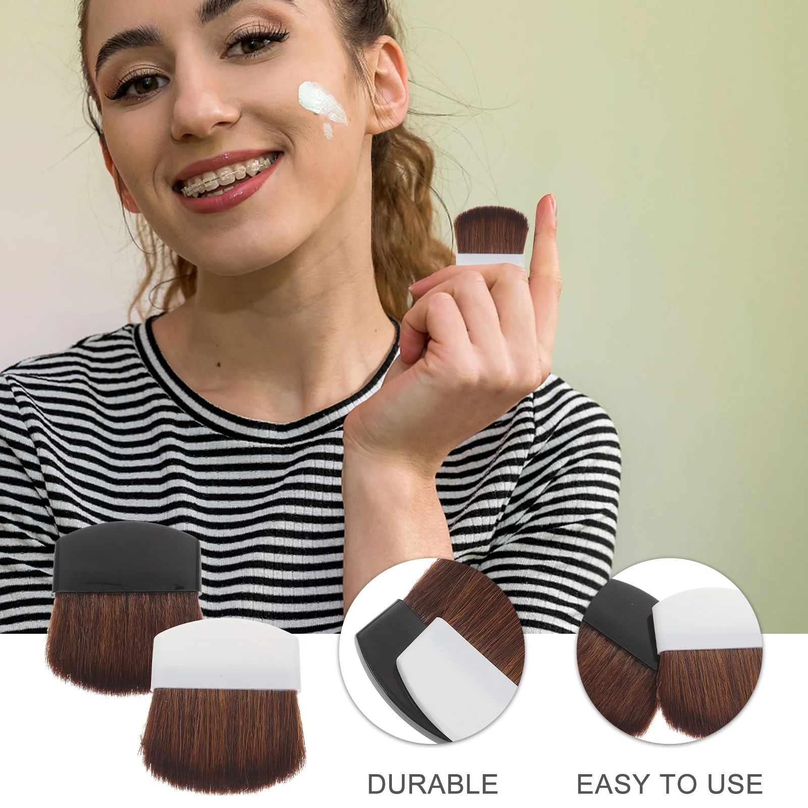 قطعتان من فرشاة أحمر الخدود المحمولة، تفاصيل رائعة صغيرة ليس من السهل أن تسقط، مثالية لإنشاء مكياج الوجه والجمال الاحترافي #2