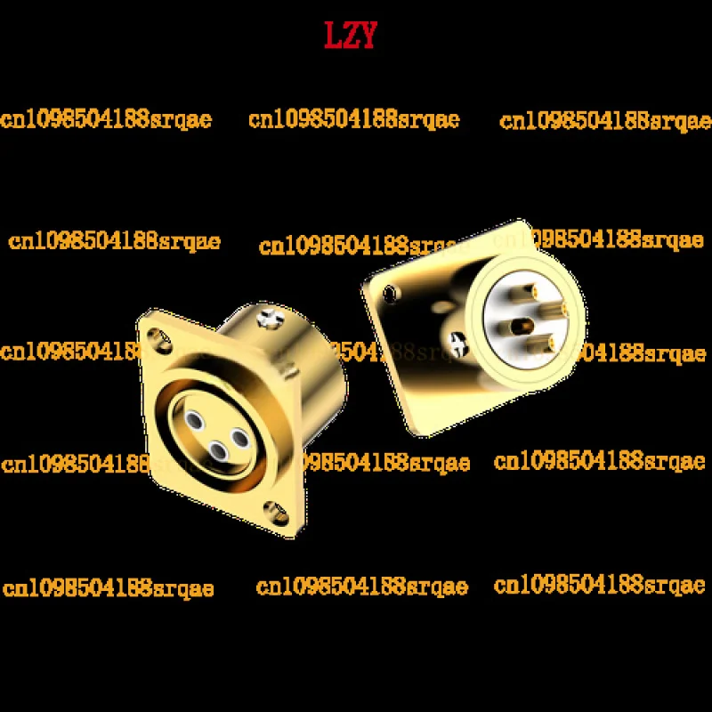 for VIBORG CM203G Pure Copper 24K Gold Plated 3pin male Socket XLR Plug Connector