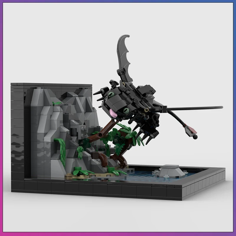 

MOC Toothless Diorama Model Building Blocks Brick DIY Creative Assembly Toy Desktop Decoration Collection Ornament Kids Gift