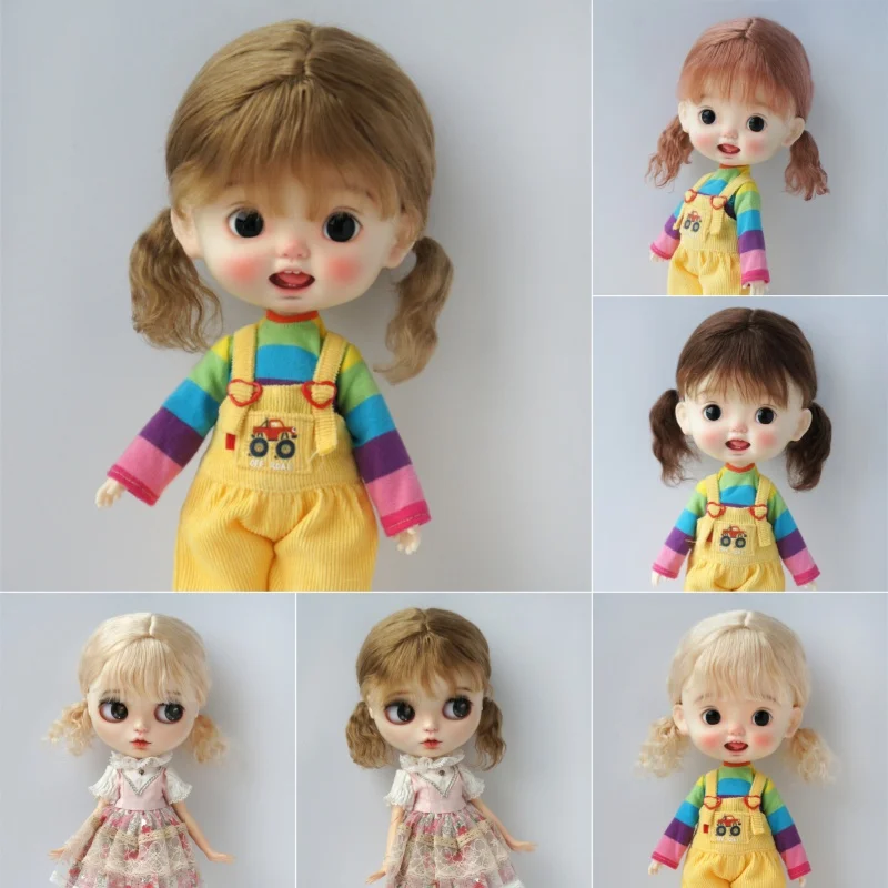 JD806 Lovely Twins Smart Soft Baby wave Pony Mohair BJD Wig OB11 YOSD MSD SD DOD Qbaby  Blythes & Tiny Country Girl Doll Hair