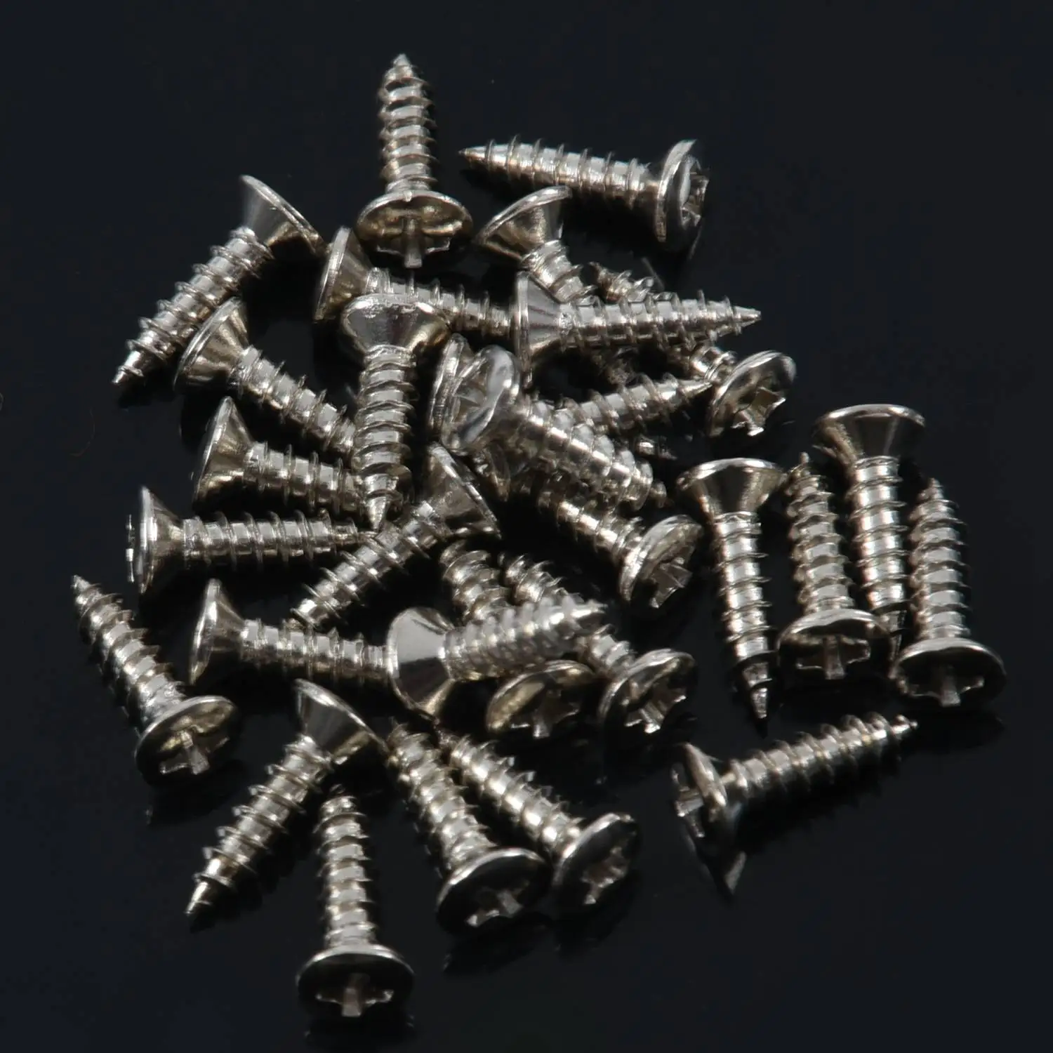 

L71A30pcs Винт накладки для Fender Strat/Tele электрогитары бас серебристый