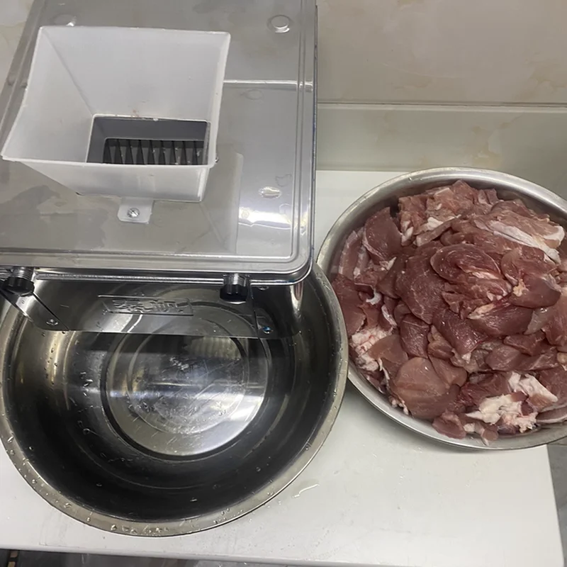 Stainless Steel Restaurant Food Cutter Blade Electric Meat Cutting Machine for Kitchen Supermarket Lamb Beef Chicken