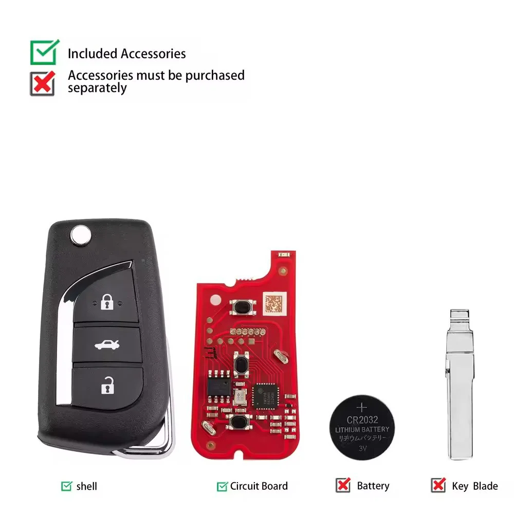 5 шт. Xhorse XKTO20EN обновленная версия XKTO00EN с 3 кнопками поддерживает беспроводное устройство для работы с Toyota с VVDI MINI Key Tool Max Pro