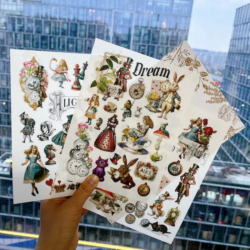 Big Size Rub on Sticker Princess Fairy Rabbit Scrapbooking Journaling Material Craft Supplies Transfer Stickers Aesthetic