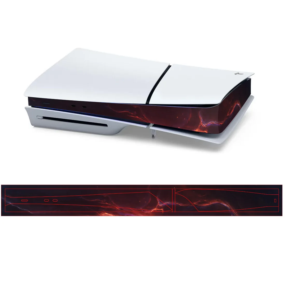 Decorative Sticker For Sony PS5 slim Console Skin Cover Sticker Host Center Decals Game Console Accessories