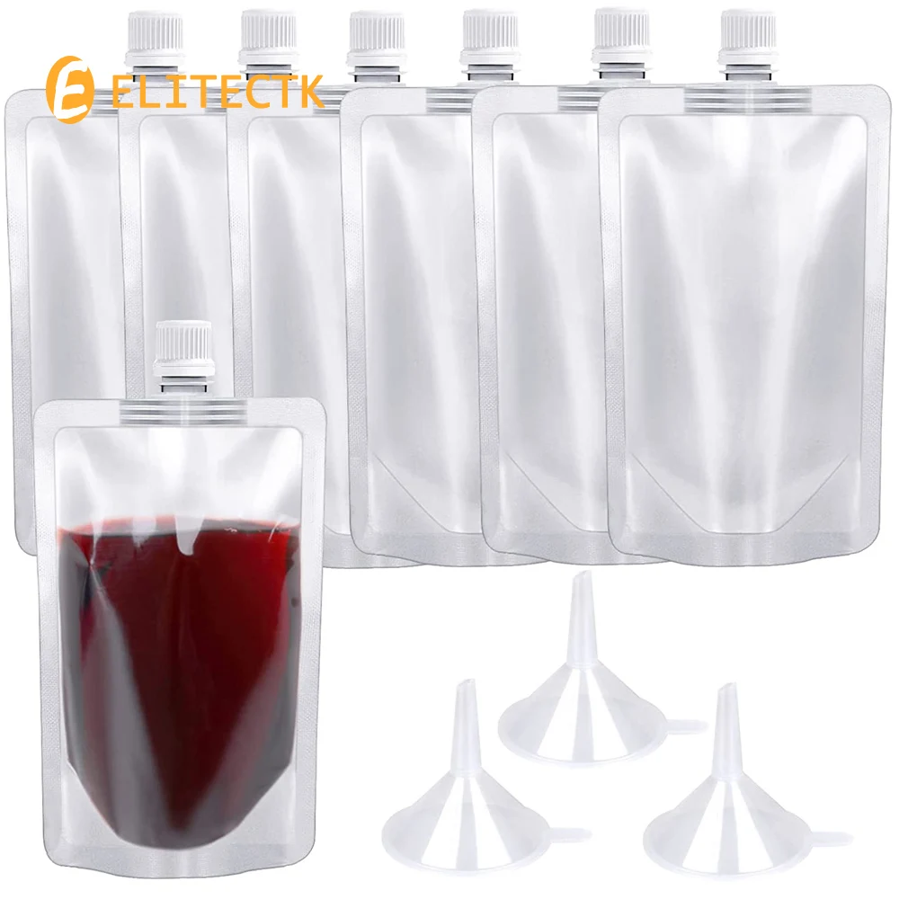 

50pcs Drinking Pouches Suction Nozzle Bag Milk Tea Beverage Juice Bag Disposable Environmental Protection Transparent Liquid Bag