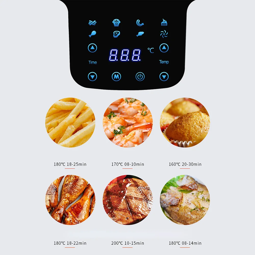 5.5L Oil Free Air Fryer Large Capacity Smart Household French Fries Frying Machine Automatic Electric Fryer