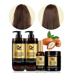 PURC Morocco Argan Oil Hair Shampoo Conditioner Treatment Smoothing Hair Oil and Hair Mask Sets Soft Repair Damagd Hair Care