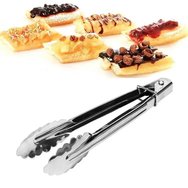 Stainless Steel Food Tongs Cooking BBQ Meat Clip Heat Bread Salad Kitchen Tool Non-slip Utensils Kitchen Accessories