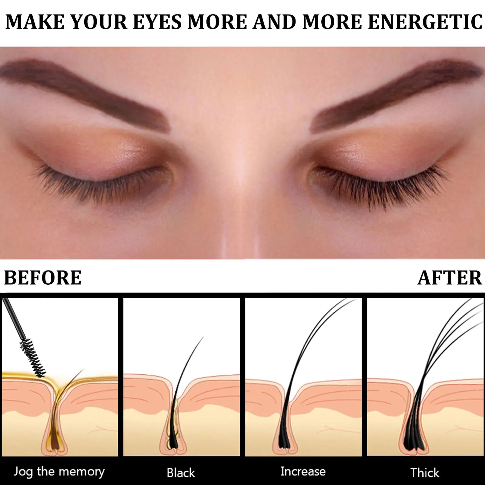 Eyelash Growth Serum สูตรสมุนไพร Eyelash Enhancer Lashes Treatment Curling Lifting Eyelashes Eyebrow Noutrient Eyelash แต่งหน้า