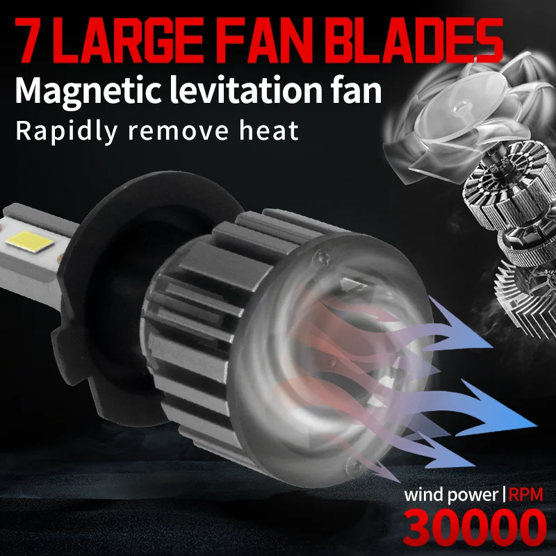 2pcs H7 12V Bulbs 9005/HB3 9006/HB4 H1 H4 H11 9012 Super Bright LED Car Headlight 6000K White Headlamp Bulb Turbo Fog Lamp