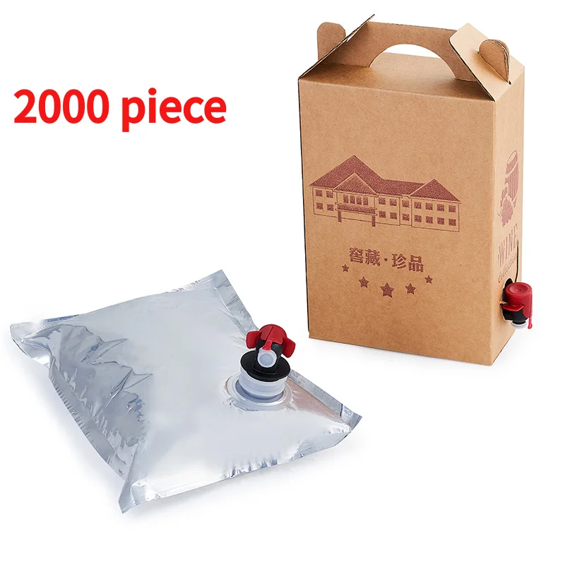 

20 00piece.Custom.Wine Aseptic Foil Olive Oil Milk Tea Drink Tinted Spout Aluminized Zipper Bag Bib Bag In Box