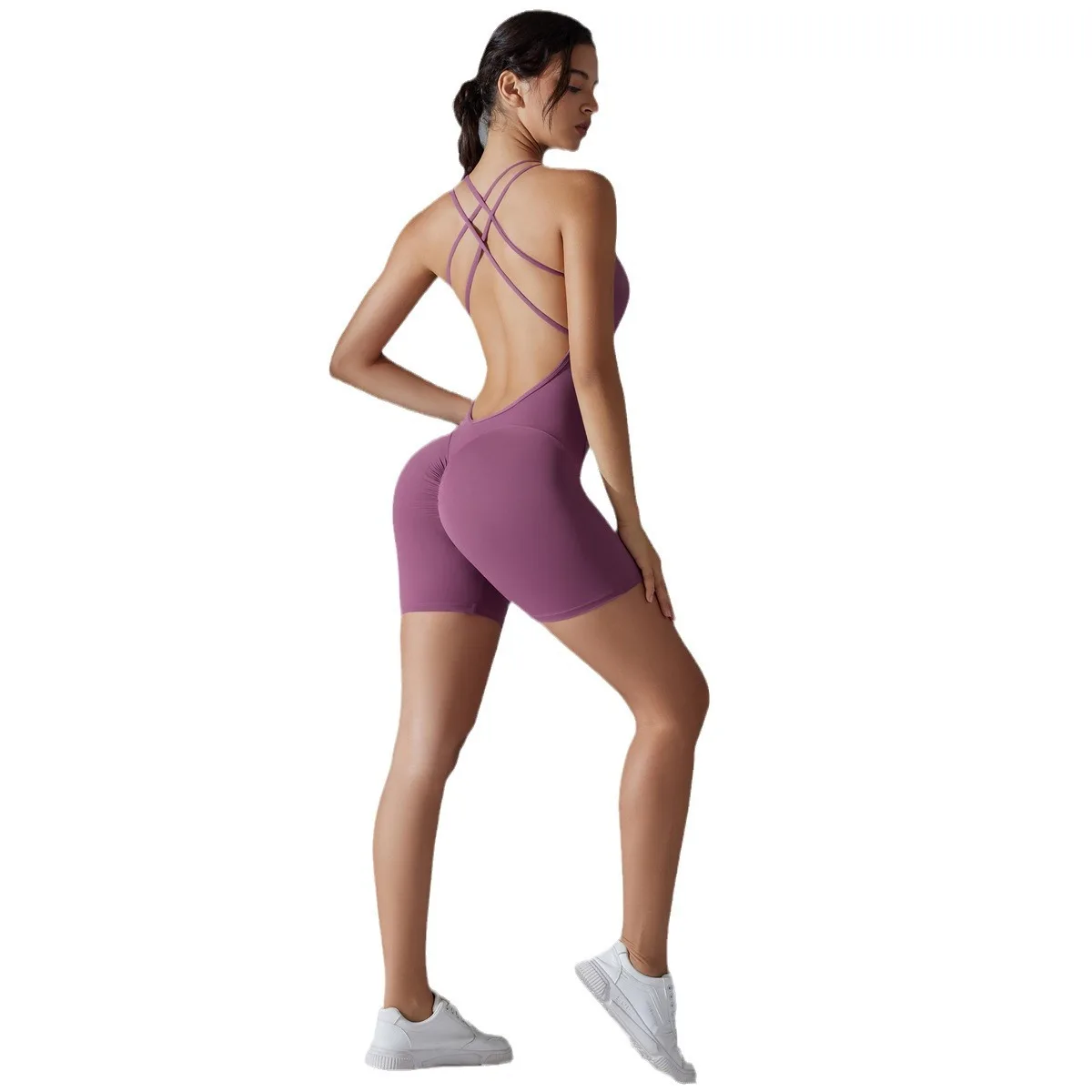 

2025 Sexy Shaping One-piece Shorts Yoga Clothes One-piece Belly Contracting And Close-fitting Gym Sports Back Shaping