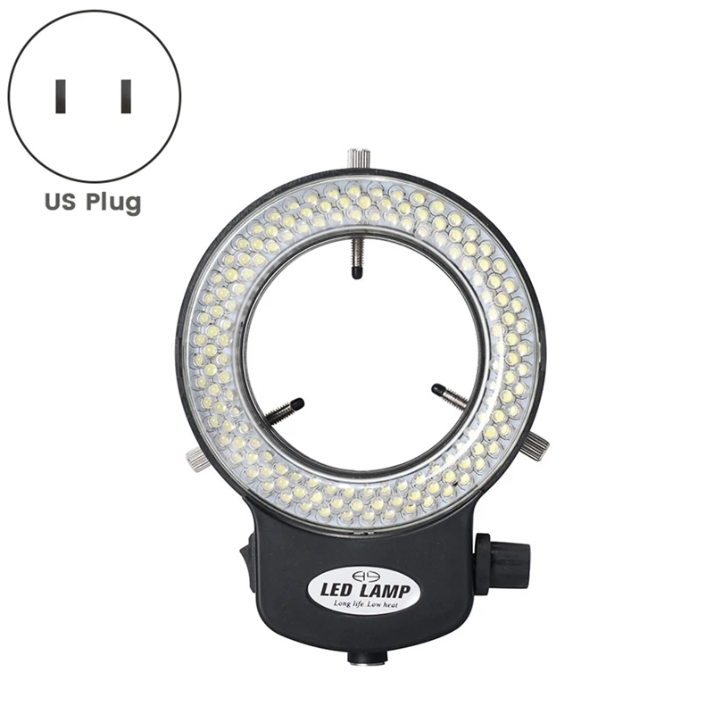 Microscope Camera Ring Light 144LED Beads Light Source Brightness Adjustable Control Shadowless Lighting US Plug Promotion