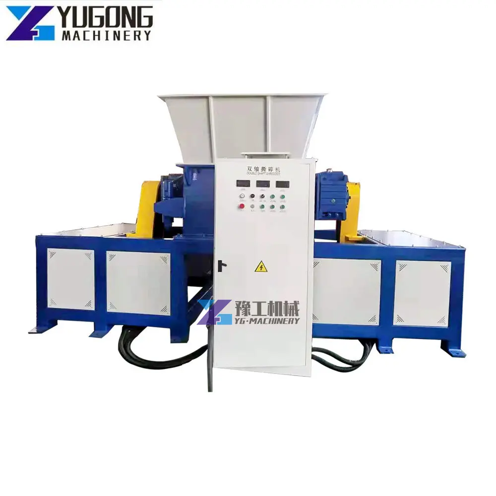 Industrial Cardboard Double Shaft Shredder/waste Wood Pallet Double Shaft Shredder Machine Tire Shredders